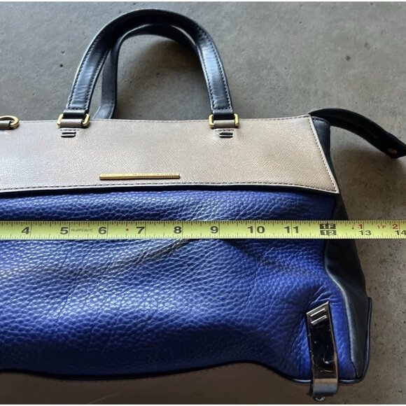 Marc by Marc Jacobs Shelter Island Blue Color Brown Block Leather Satchel Tote - Picture 10 of 16